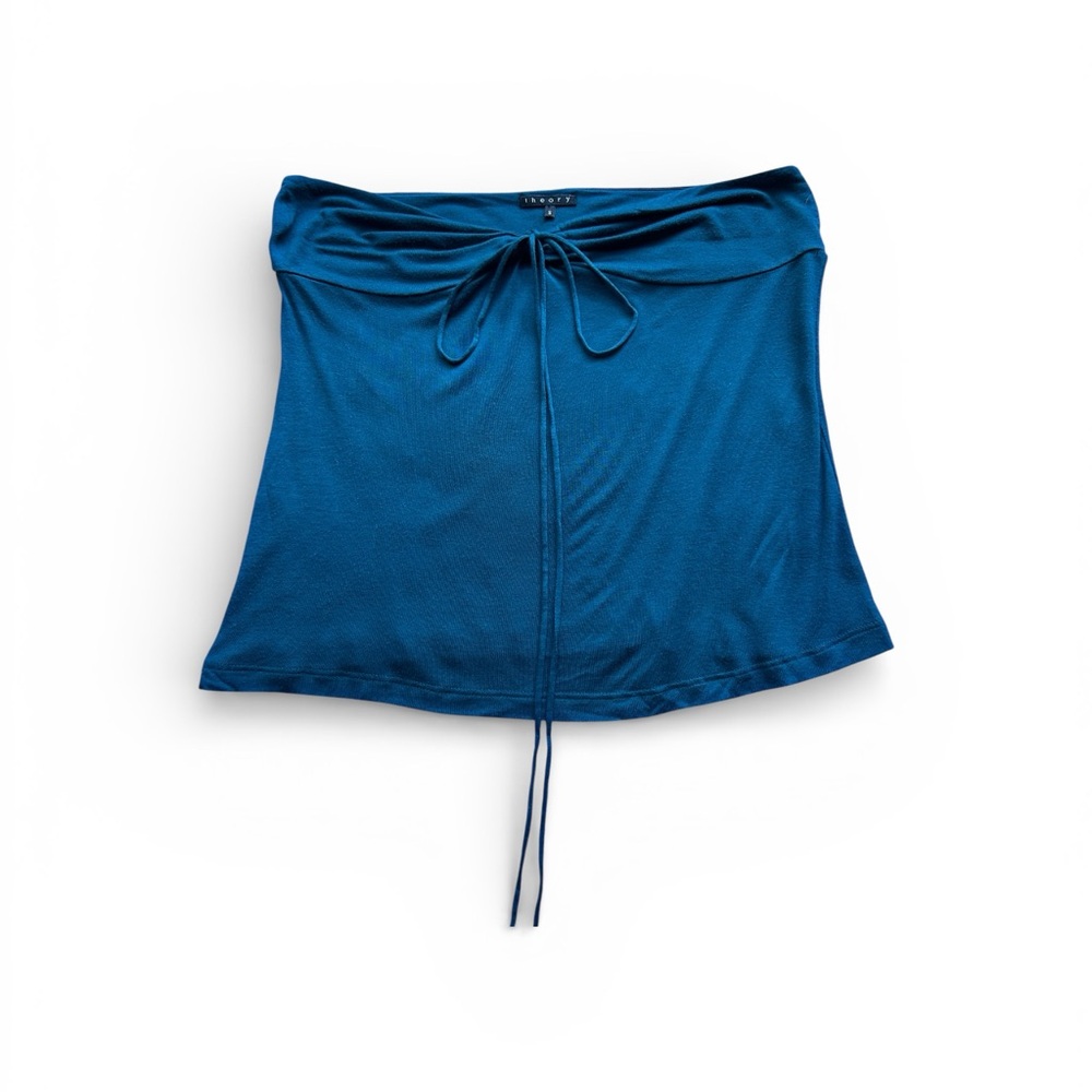 Theory Teal Blue Ruched Tube Top S
